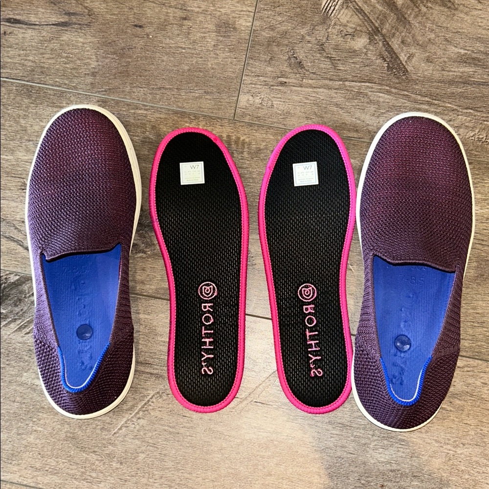 ROTHY'S ORIGINAL SLIP COMFORT SNEAKER "BERRY" SIZE 7 - Picture 6 of 7